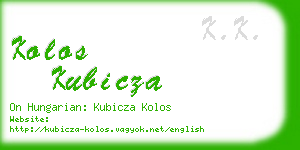 kolos kubicza business card